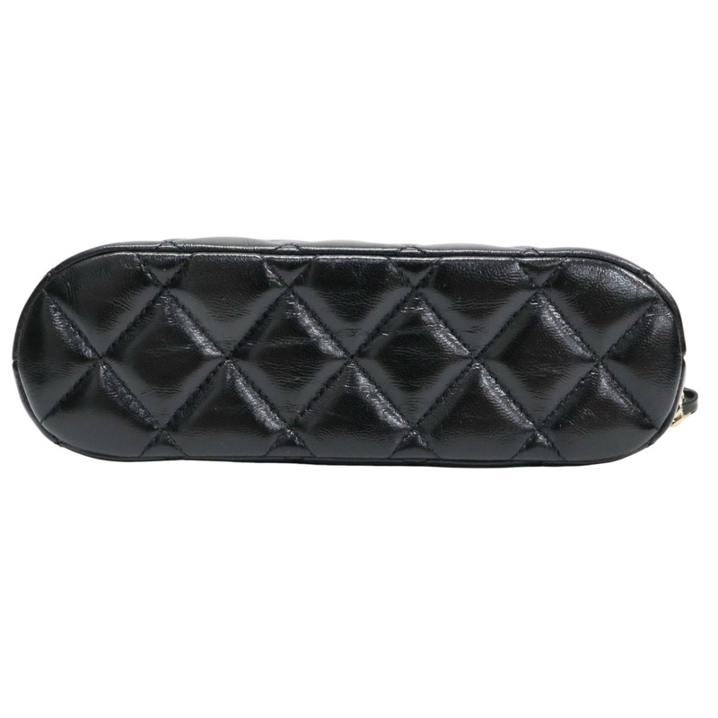 黑色 羊皮 貝殼包 鏈帶肩背包 金釦【CHANEL 香奈兒】 AS5130-3