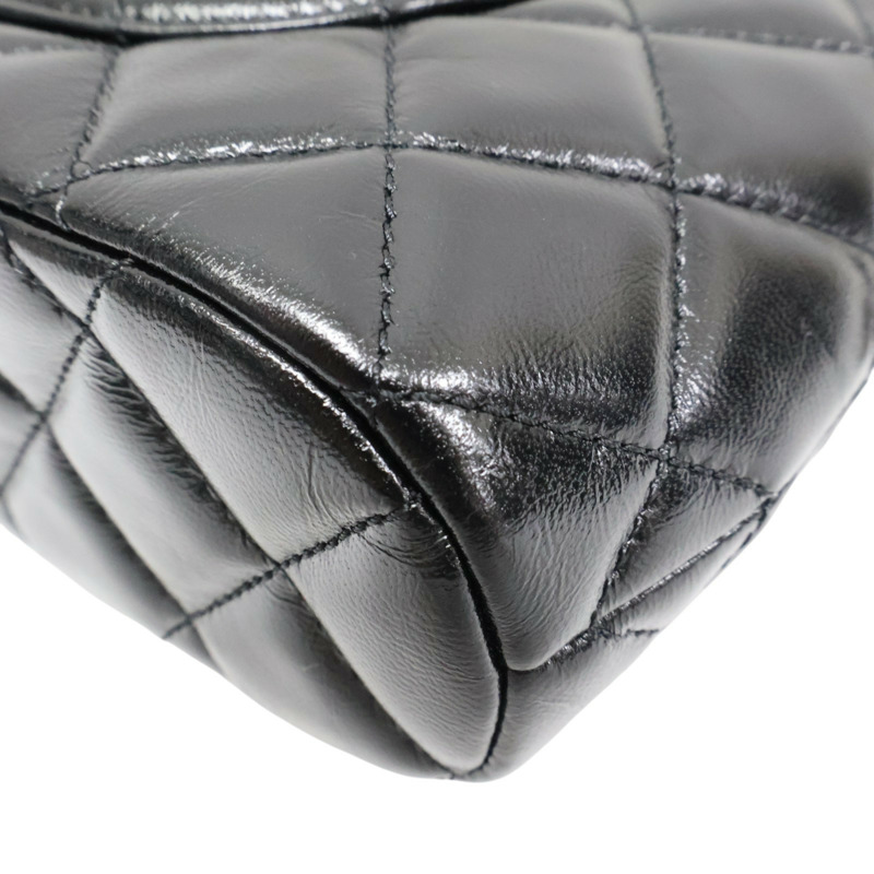 黑色 羊皮 貝殼包 鏈帶肩背包 金釦【CHANEL 香奈兒】 AS5130-10