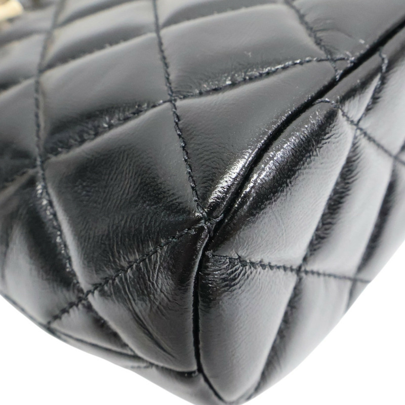 黑色 羊皮 貝殼包 鏈帶肩背包 金釦【CHANEL 香奈兒】 AS5130-11