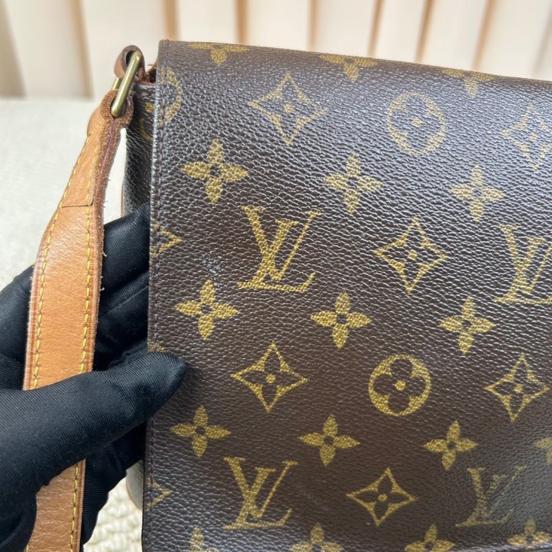 LV路易威登 老花橫版王菲包 經典款 容量適中 日常通勤、休閒百搭 老花手提單肩包-9