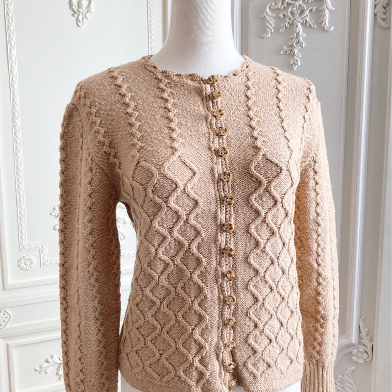 《新歡舊愛》正品CHLOE奶茶駝色立體針織毛料外套-0