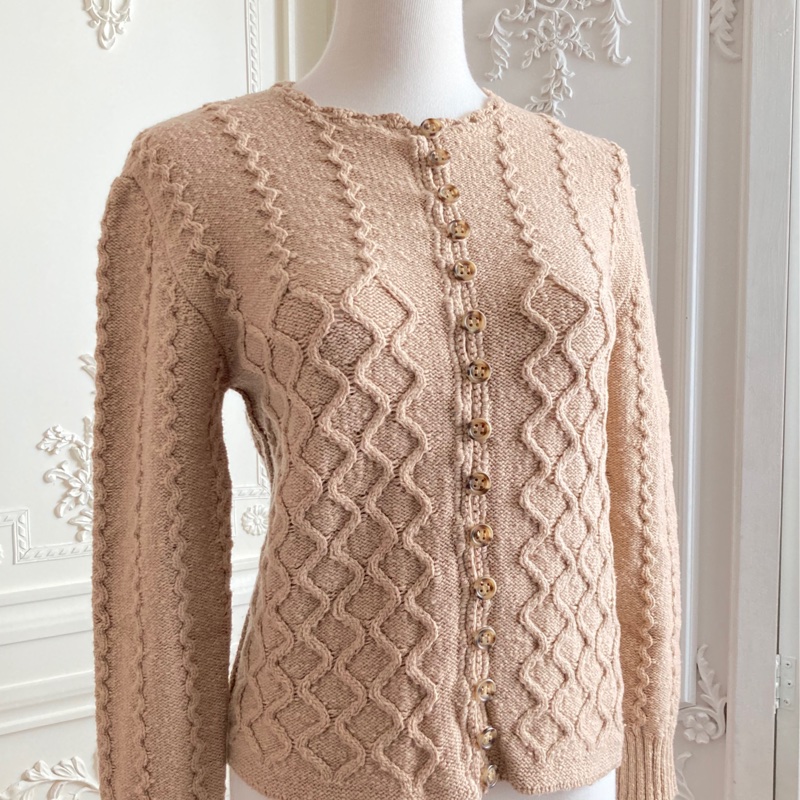 《新歡舊愛》正品CHLOE奶茶駝色立體針織毛料外套-4