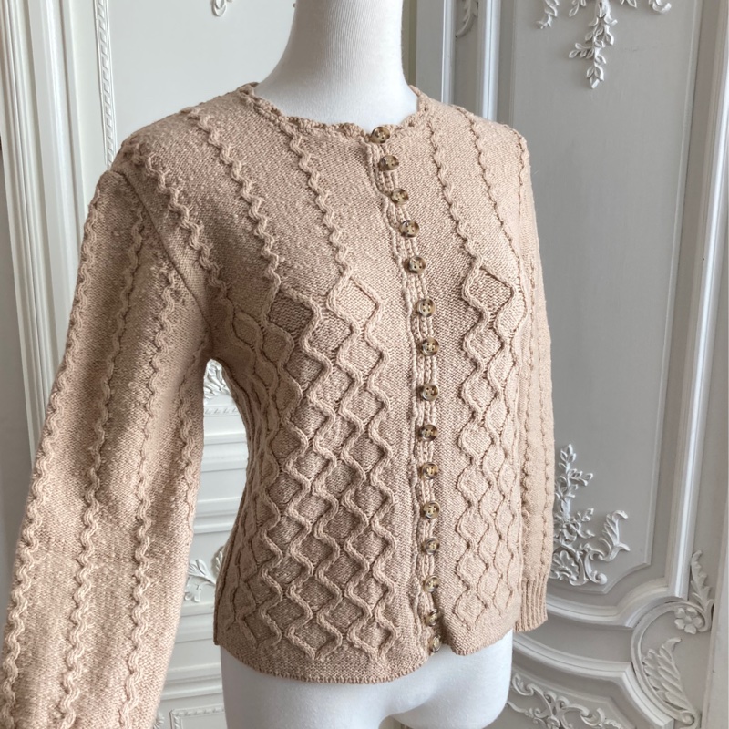 《新歡舊愛》正品CHLOE奶茶駝色立體針織毛料外套-6