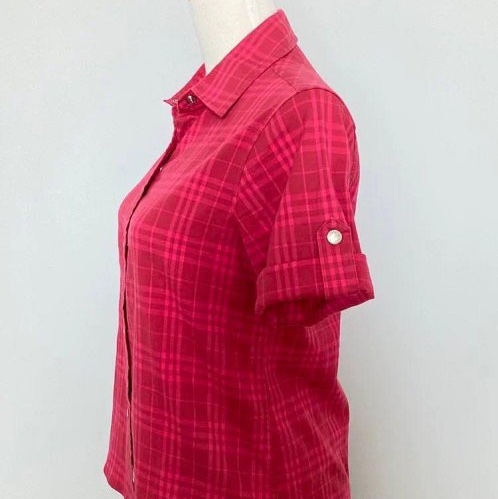 《新歡舊愛》正品英國Burberry紅色系格紋經典款短版襯衫上衣SM-1