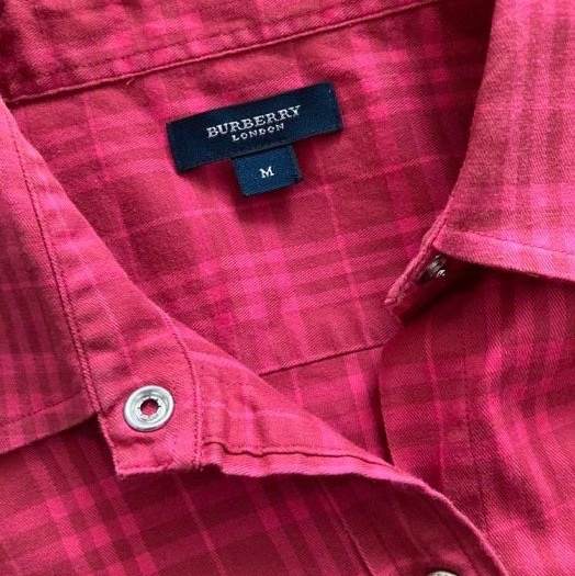 《新歡舊愛》正品英國Burberry紅色系格紋經典款短版襯衫上衣SM-2