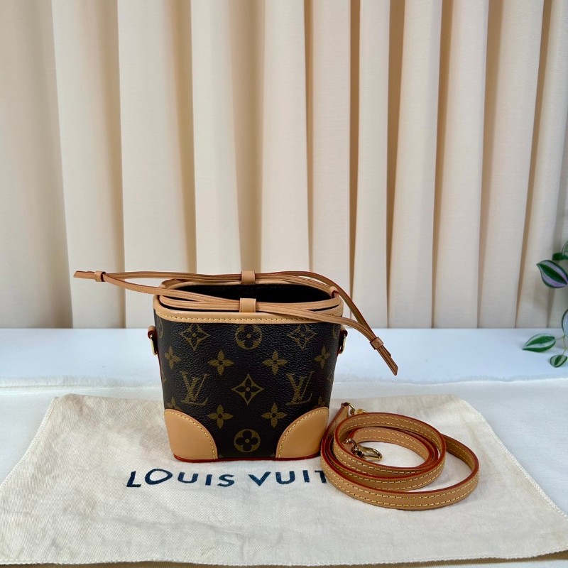 LV路易威登noe purse老花抽繩水桶燒麥包 芯片款 手提斜挎都可以 日常百搭-0