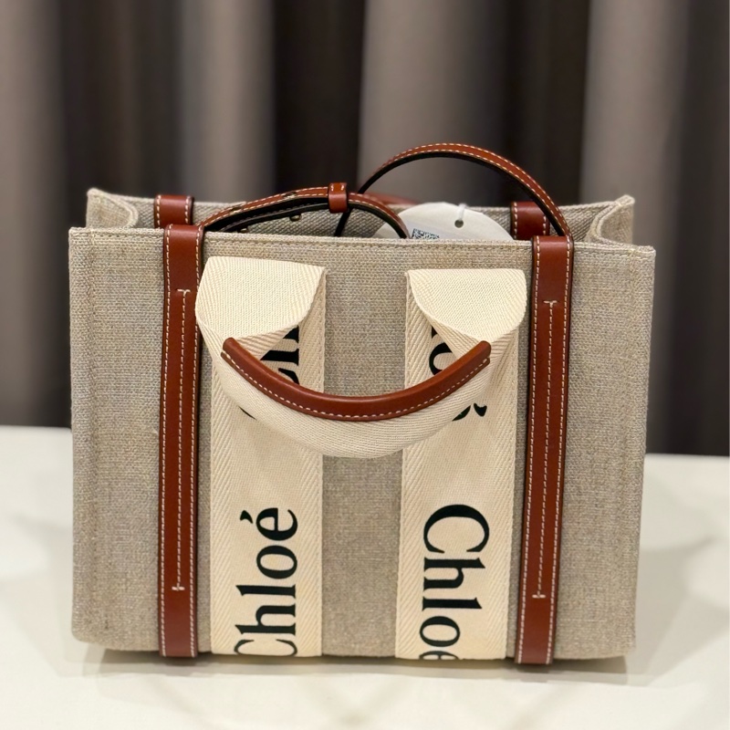 (全新甜價)chole woody tote帆布托特包小號-1