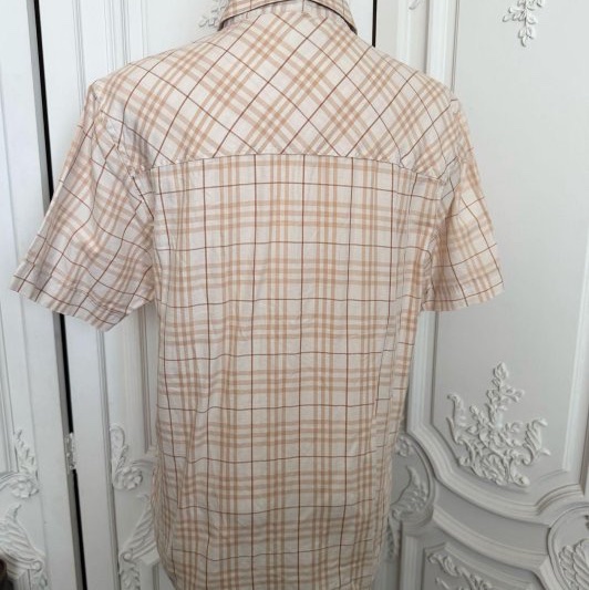 《新歡舊愛》正品Burberry米色格紋短袖男生M適合女生L號-7