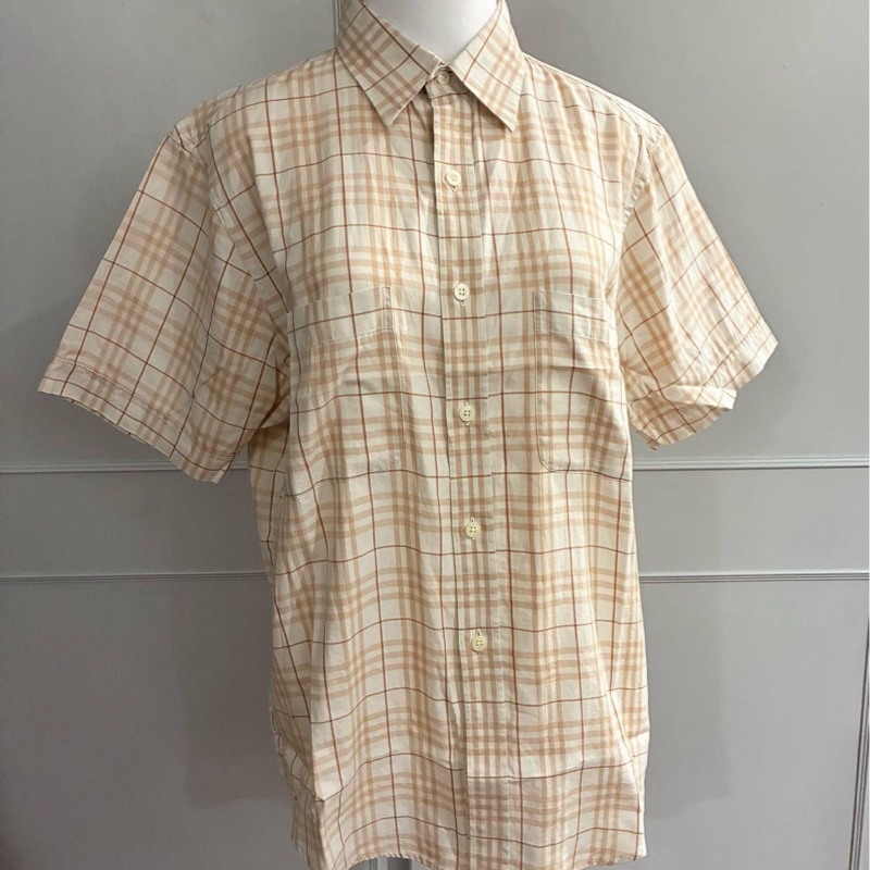 《新歡舊愛》正品Burberry米色格紋短袖男生M適合女生L號-4