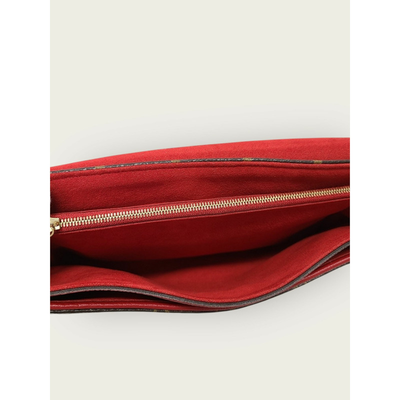 【包稅】LOUIS VUITTON 紅色字母圖案帆布宮殿鏈條單肩包-3