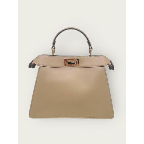 【包稅】FENDI Peekaboo 2023款小號菸草色單肩包
