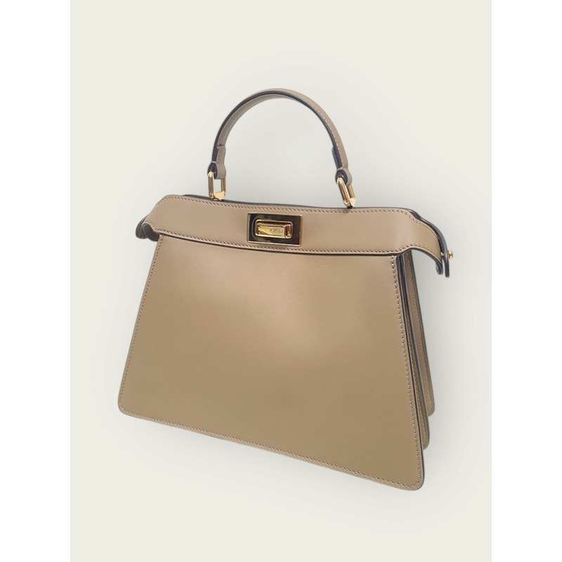 【包稅】FENDI Peekaboo 2023款小號菸草色單肩包-1