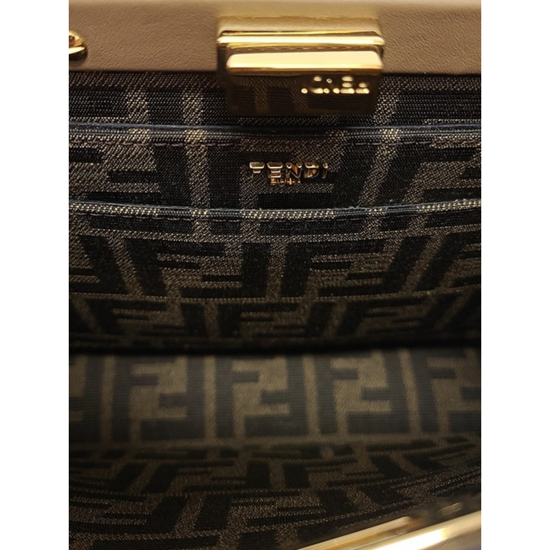 【包稅】FENDI Peekaboo 2023款小號菸草色單肩包-3