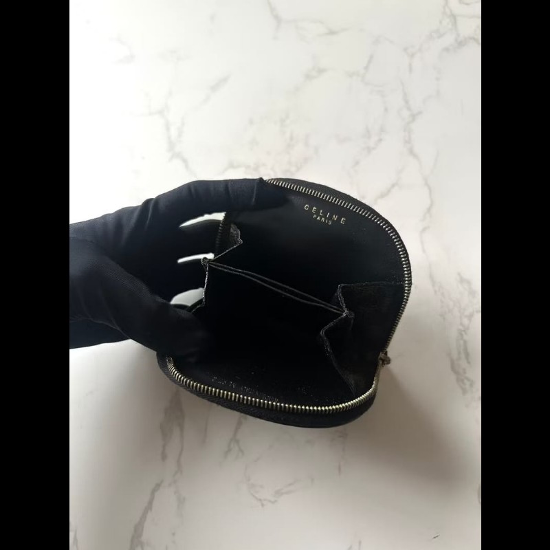 【LA LUNE】古董包 Celine黑色老花半月小錢包 零錢包 收納包 中古包 二手包-8