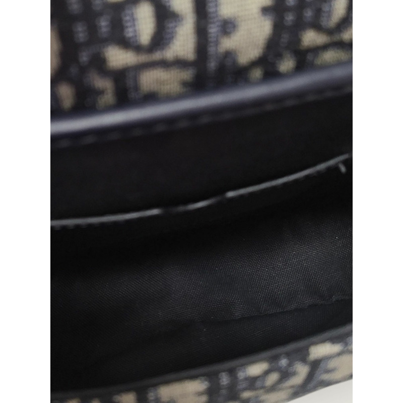 【包稅】DIOR 藍色斜紋提花 BOBBY 中型包-3