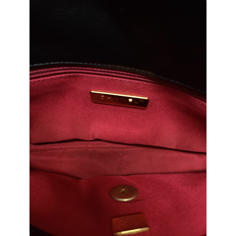 【包稅】CHANEL 黑色羊皮 19 翻蓋包,中型內裡-3