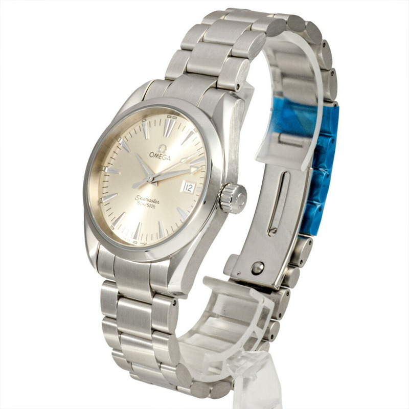 歐米茄海馬系列Aqua Terra男士石英腕錶,銀色錶盤,不鏽鋼錶殼,型號2518.30,日期顯示。-2