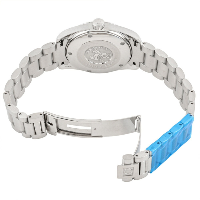 歐米茄海馬系列Aqua Terra男士石英腕錶,銀色錶盤,不鏽鋼錶殼,型號2518.30,日期顯示。-3