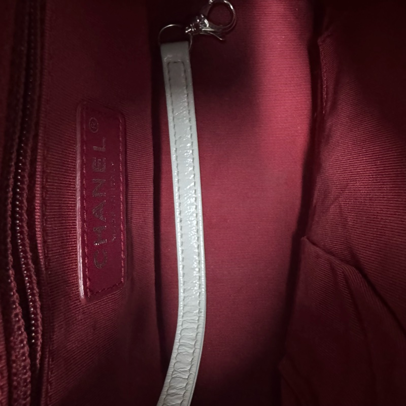 Chanel 香奈兒 白色 油蠟皮小號流浪單肩包-5