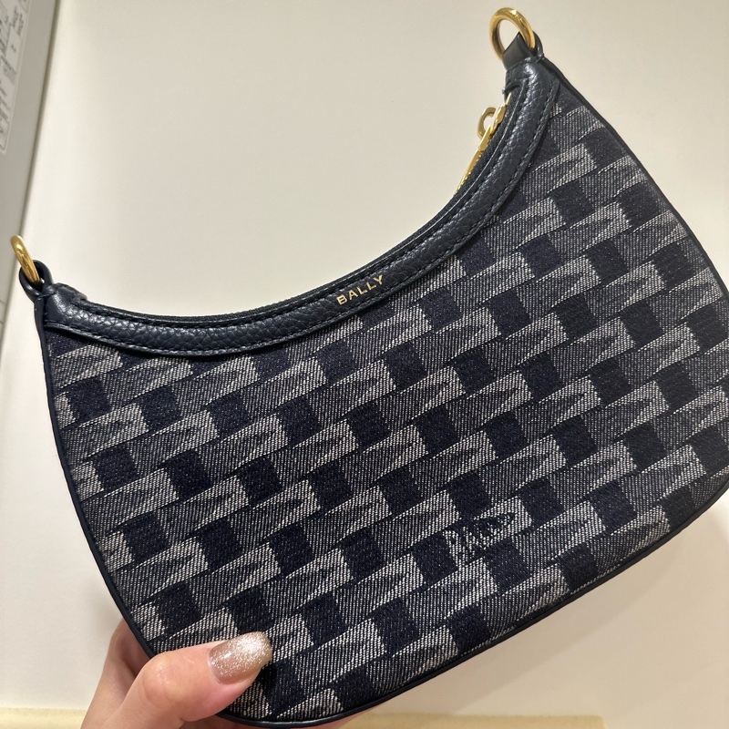 Bally帆布月亮包/肩背包/斜背包-14