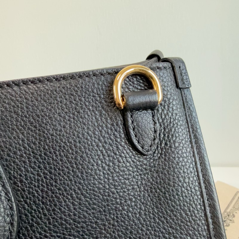 Gucci黑色荔枝皮全皮logo托特tote 琴譜包 手提包-13