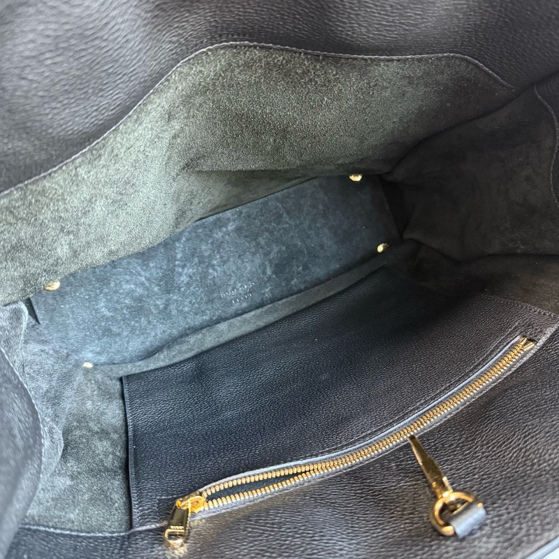 Gucci黑色荔枝皮全皮logo托特tote 琴譜包 手提包-18