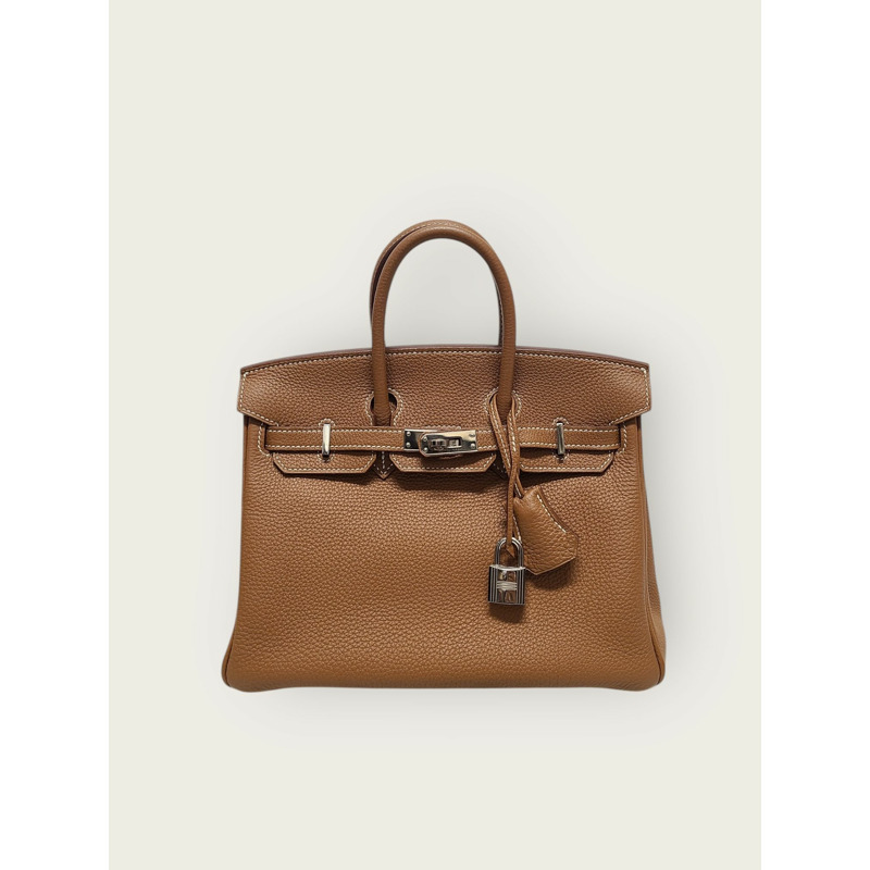 【包稅】HERMES 金銀色五金 Birkin 25 Togo 單肩包 A-0