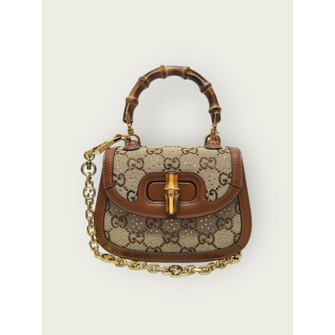 【包稅】GUCCI 竹製 1947 水晶迷你手提包