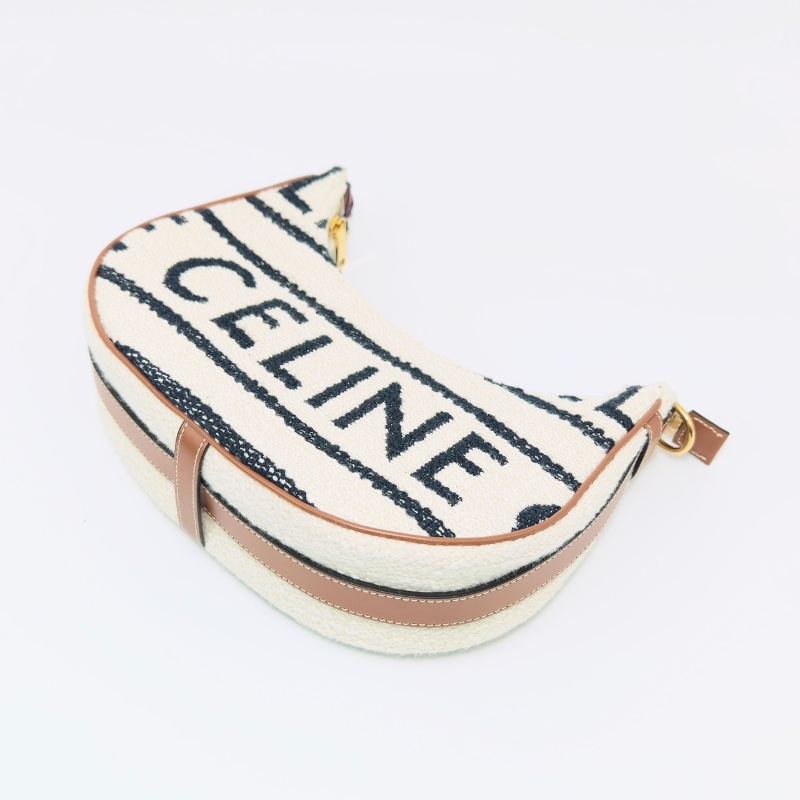 CELINE 毛呢手提腋下新月包25.5*19*7 98新配件塵袋-3