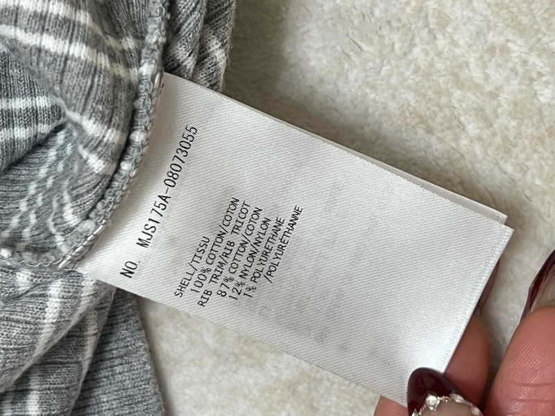 Thom Browne 淺灰色條紋短袖針織上衣-5