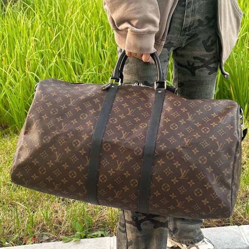 LV老花拼黑keepall45 46*28*24 98新配件塵袋-0