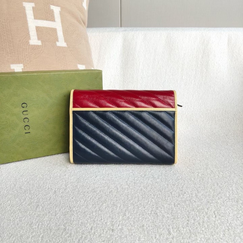 Gucci Marmont Woc鏈條包紅藍拼色20*5*14*4.5 98新購證塵袋-5