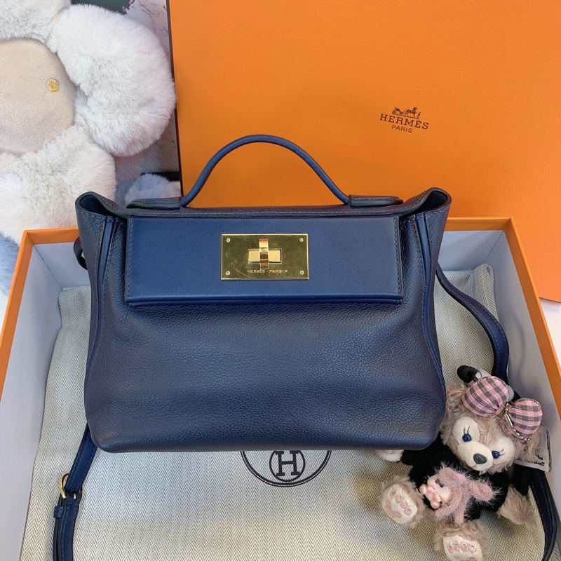 98新✨Hermes愛馬仕mini2424 午夜藍金扣 ec皮-0