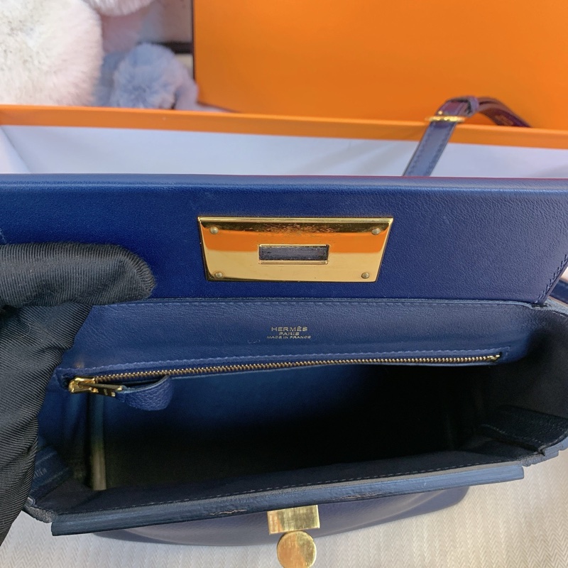 98新✨Hermes愛馬仕mini2424 午夜藍金扣 ec皮-4