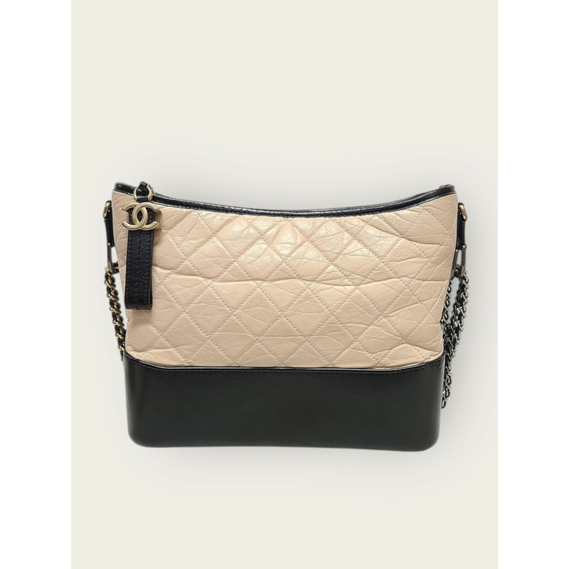 【包稅】CHANEL 米色 Gabrielle 單肩包,中型 25-0