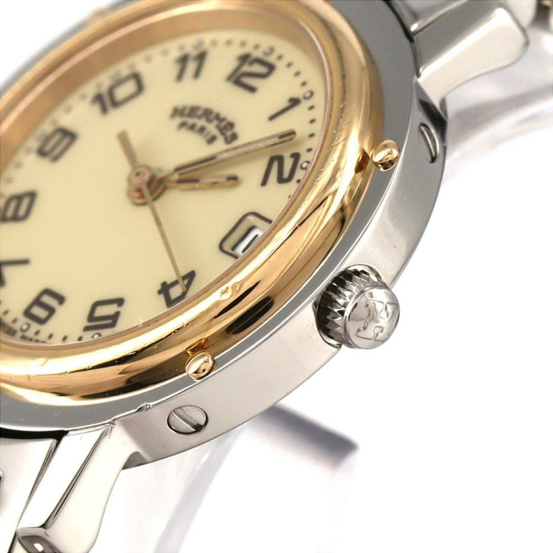 愛馬仕 Clipper 雙色 CL4.220 SSxGP 石英錶-3