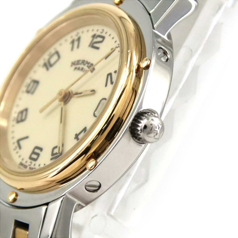 愛馬仕 Clipper 雙色 CL4.220 SSxGP 石英錶-4