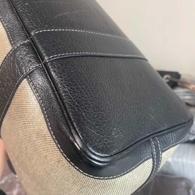 Hermes Garden Party 36 塗層帆布 黑白拼色托特包-6