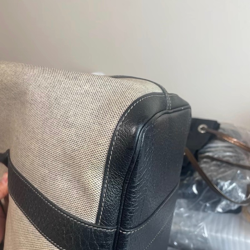 Hermes Garden Party 36 塗層帆布 黑白拼色托特包-13