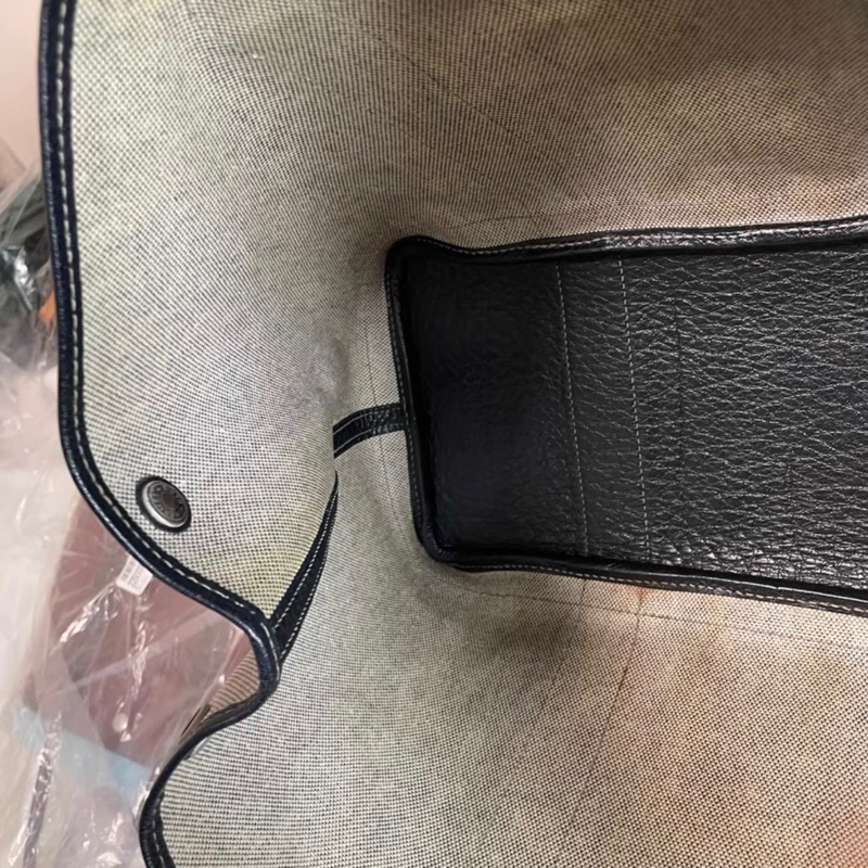 Hermes Garden Party 36 塗層帆布 黑白拼色托特包-15