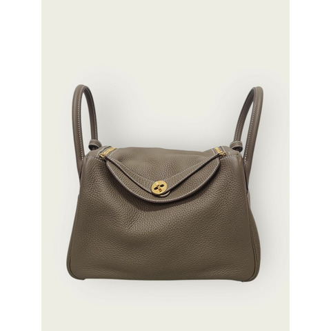 【包稅】HERMES 灰褐色金 Lindy 30 單肩包 U 印章