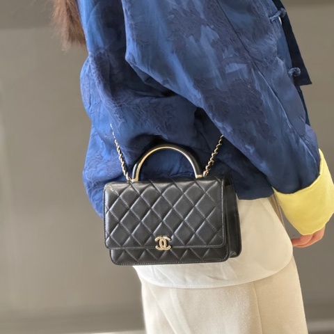 ✨Chanel 黑金handle woc 全套配件 晶片款🖤