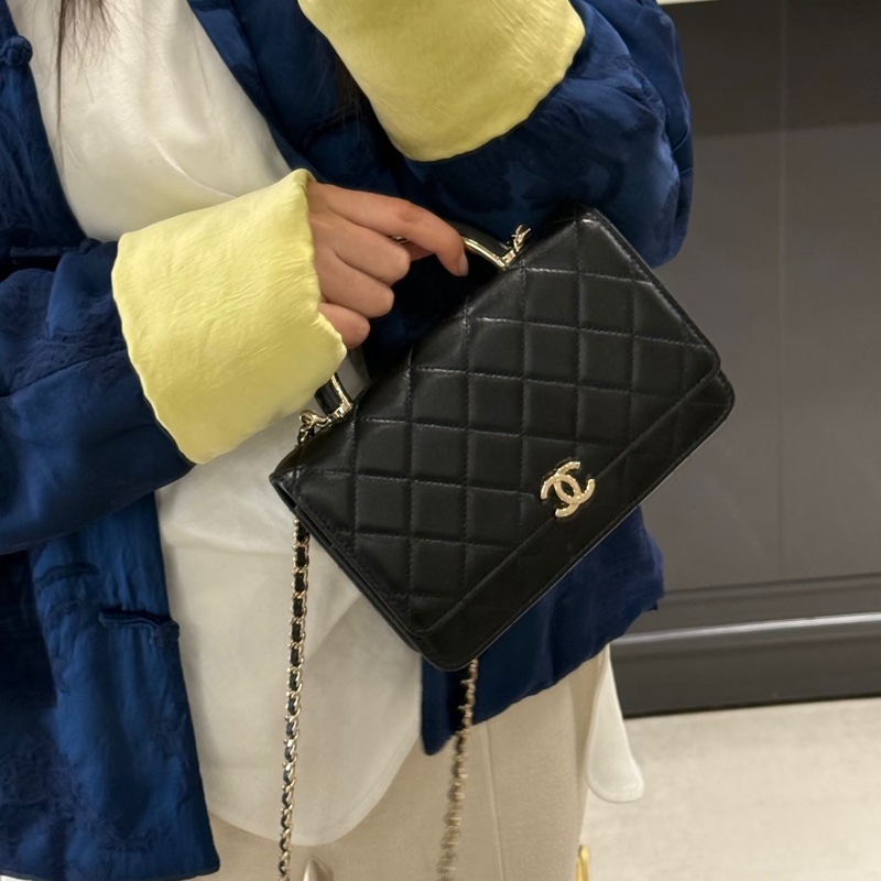 ✨Chanel 黑金handle woc 全套配件 晶片款🖤-1