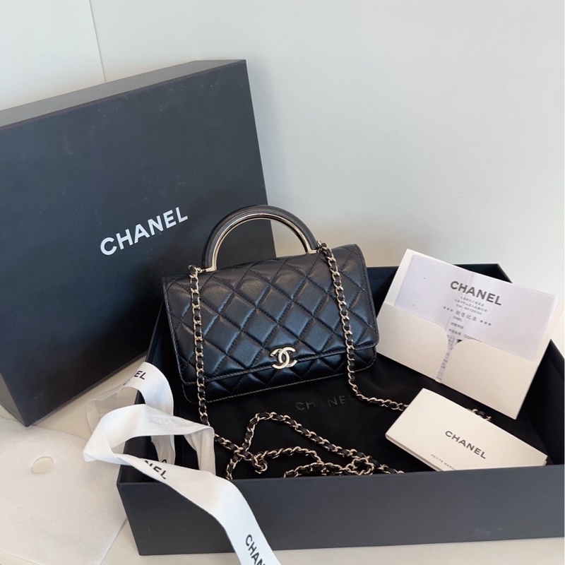 ✨Chanel 黑金handle woc 全套配件 晶片款🖤-4
