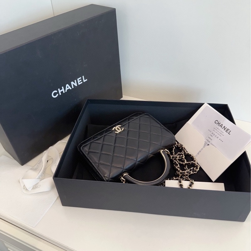 ✨Chanel 黑金handle woc 全套配件 晶片款🖤-10