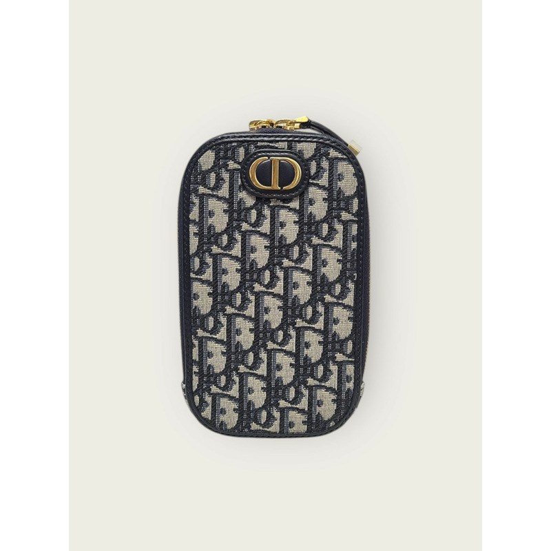 【包稅】DIOR 海軍藍斜紋蒙田30手機鏈包-0