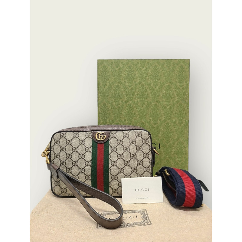 【包稅】GUCCI 米色 GG Supreme Ophidia 斜背包-6