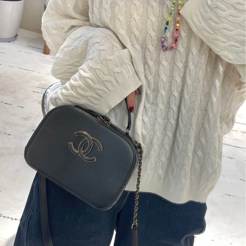 ✨Chanel 黑金雙C盒子/相機包 全套有保卡🖤-2