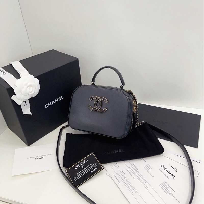 ✨Chanel 黑金雙C盒子/相機包 全套有保卡🖤-6