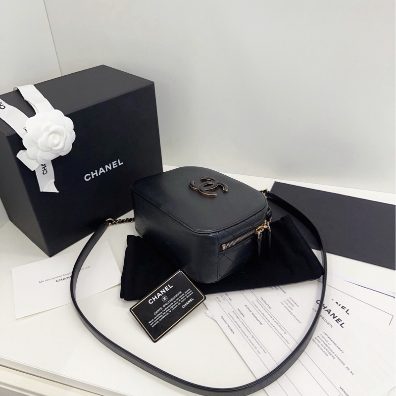 ✨Chanel 黑金雙C盒子/相機包 全套有保卡🖤-7